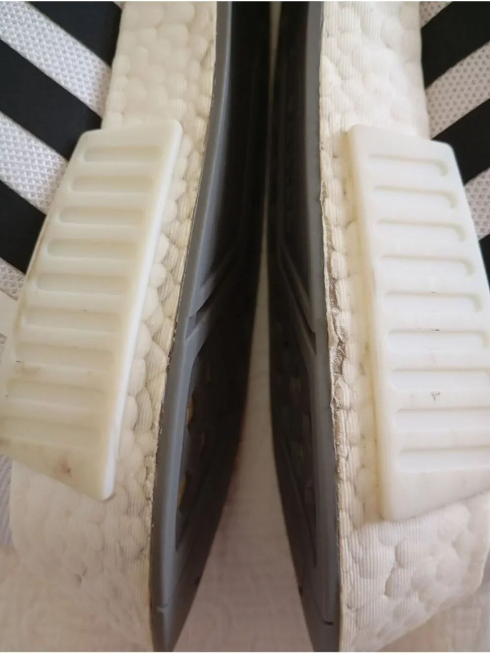 Adidas NMD_R1 White & Black Mens Sneakers Size 11 Mesh Upper Boost Midsole